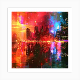 New York City At Night 2 Art Print