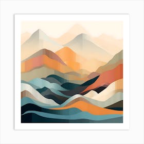 Abstract Mountain Landscape Art Print