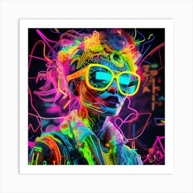 Neon Girl 4 Art Print