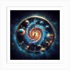 Galaxy Clock Art Print