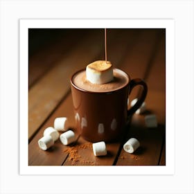 Flux Dev Rich Velvety Hot Chocolate Pouring Out Of A Ceramic M 3 Affiche