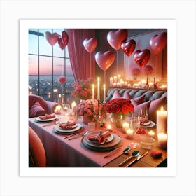 Valentine'S Day Table Setting 1 Art Print