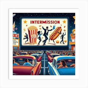 Night At The Movies Art Print