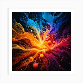 Firefly Vibrant Abstract Digital Art Showcasing Chaotic Beauty And Fluid Motion 94934 (2) Art Print