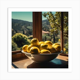 Lemons On A Window Sill Art Print