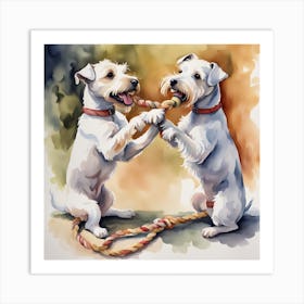 playful pups Art Print