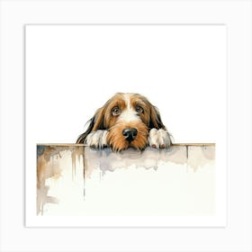 Dog Over The Fence Art Print