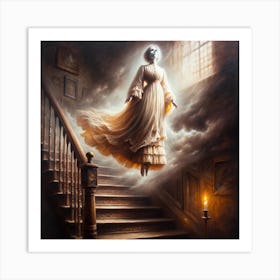 Woman In A White Dress Art Print