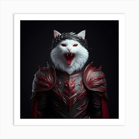 Cat In Armor 5 Art Print