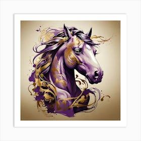 Purple Horse 1 Art Print