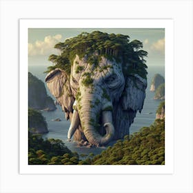 Elephant In The Forest Art Print