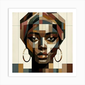 Cubed Allure Lady Portrait Art Print