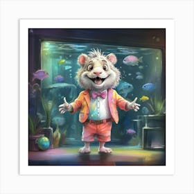 Hamster In Aquarium Art Print