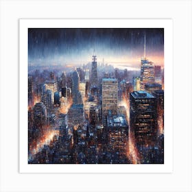 New York City At Night 1 Art Print