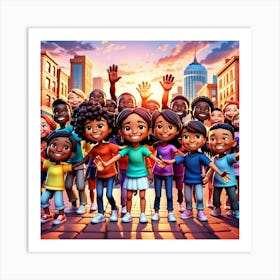 Children In The City Art Print