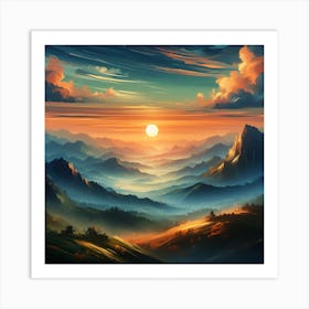 Landscape Painting 8 Art Print