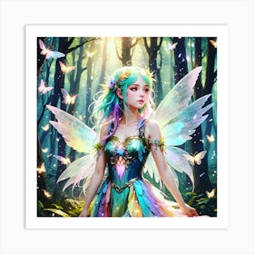 Moonlit Serenade: The River Fairy's Enchantment Part 1 Art Print