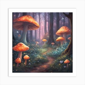 Mushroom Forest Art Print