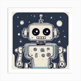 Robot In Space 3 Art Print