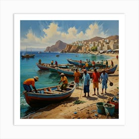 Fishing Boats On The Beach 3 Art Print