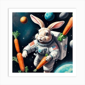 Rabbit In Space 4 Art Print