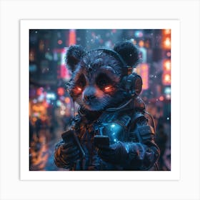 Cyberpunk Raccoon Art Print