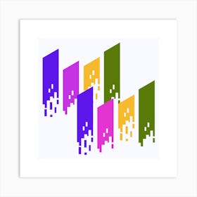 colorful vertical line design  Art Print