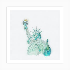 Statue Of Liberty Watercolor Painting Digital Art Art Print