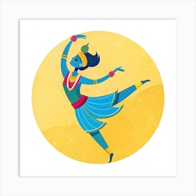 Risograph style Dancer 1 Art Print