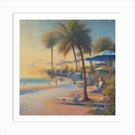 Sunset At The Beach Art Print