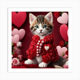 Valentine Kitten 6 Art Print