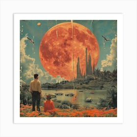 Red Moon Art Print