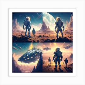 Aliens In Space Art Print