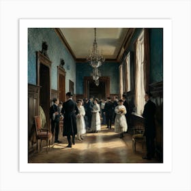 Victorian Splendor Émile Vernon S Elegant Hallway In A Bustling Mansion (3) Art Print