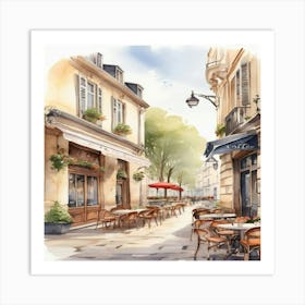 Default A Cozy Charming Depiction Of A Typical Parisian Street 1 (1) Art Print