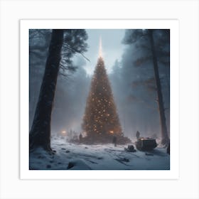 Christmas Tree In The Woods 11 Art Print