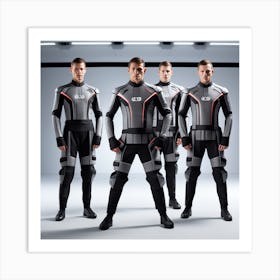 Four Astronauts In Spacesuits Art Print