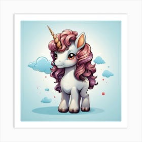 Cute Unicorn 711 Art Print