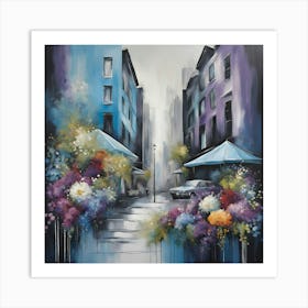 Flowers On The Street Art Print