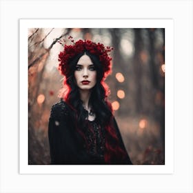 Pretty Gothic Girl Art Print