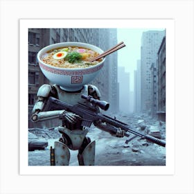 Robot Ramen Soldier Art Print