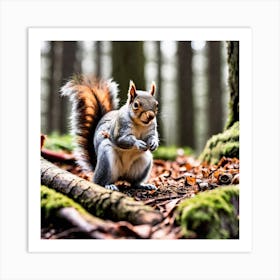 Squirrel In The Forest 127 Art Print