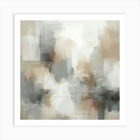 Abstract Art, Neutral Painting Beige, Grey 8 (1) Art Print