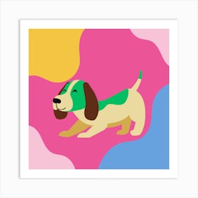 Dog On A Colorful Background Art Print