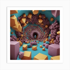 Tunnel Of Cubes Art Print