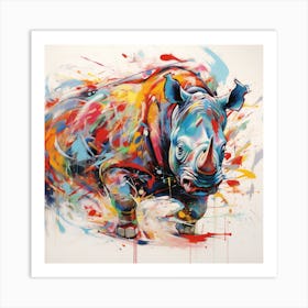 Rhino Art Print