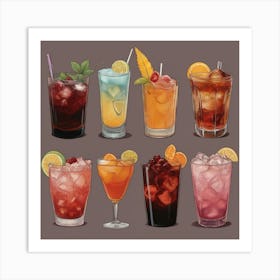 Default Drinks In The Style Of Popular Movies And Tv Series Ae 3 Art Print