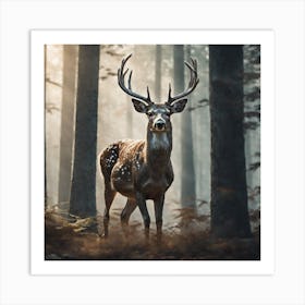 Deer In The Forest 231 Art Print