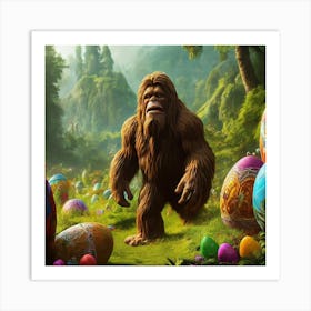 Bigfoot In The Forest Art Print