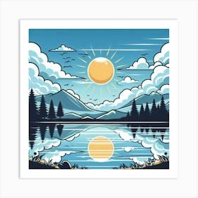 Sun Over The Lake Art Print